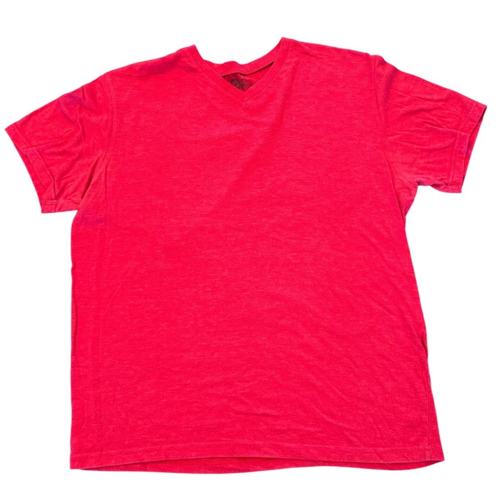 American Rag Mens Red Heathered V-Neck Short Sleeve T-Shirt Large